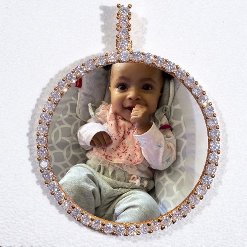 LARGE 3D CIRCLE CUSTOM PICTURE PENDANT