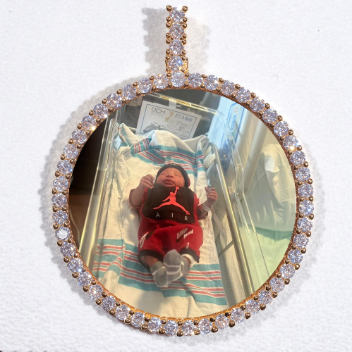 LARGE 3D CIRCLE CUSTOM PICTURE PENDANT