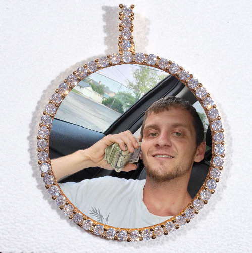 LARGE 3D CIRCLE CUSTOM PICTURE PENDANT