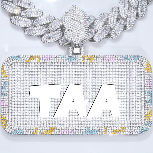 CUSTOM LETTER NECKLACE 3D COLORFUL SQUARE