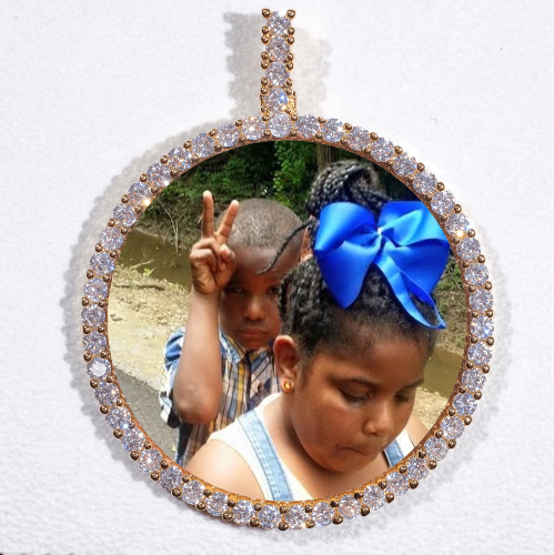 LARGE 3D CIRCLE CUSTOM PICTURE PENDANT