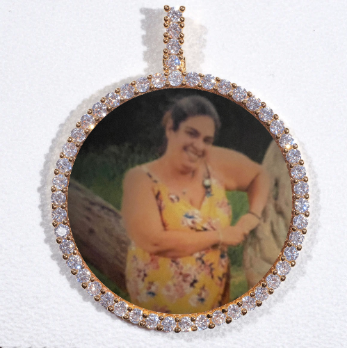 LARGE 3D CIRCLE CUSTOM PICTURE PENDANT