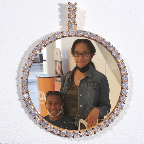 LARGE 3D CIRCLE CUSTOM PICTURE PENDANT
