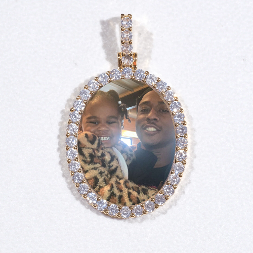 3D Oval Custom Picture Pendant