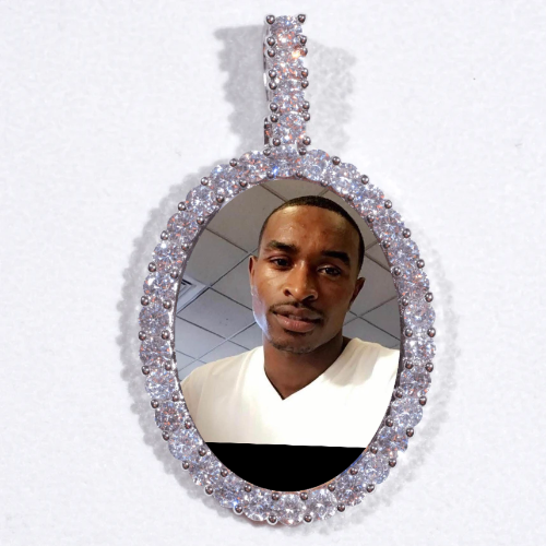 Large 3D Oval Custom Picture Pendant