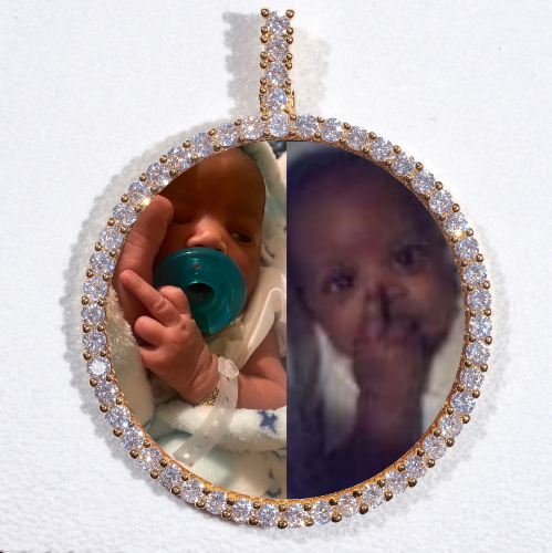 LARGE 3D CIRCLE CUSTOM PICTURE PENDANT