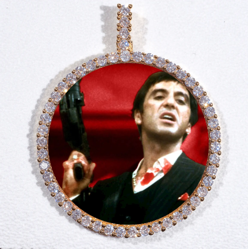 LARGE 3D CIRCLE CUSTOM PICTURE PENDANT