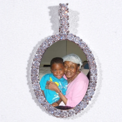 Large 3D Oval Custom Picture Pendant