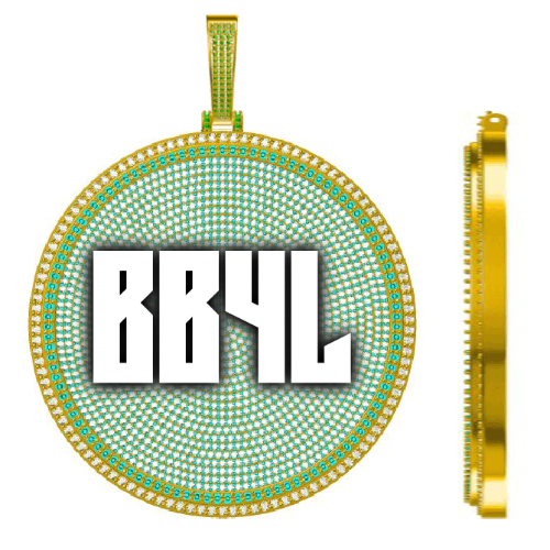 CUSTOM LETTER NECKLACE 3D BIG DISC