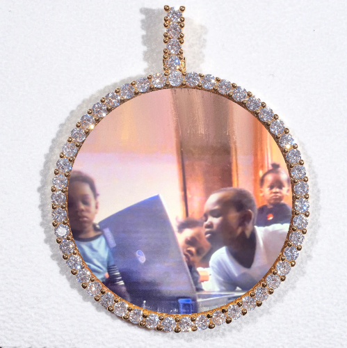 LARGE 3D CIRCLE CUSTOM PICTURE PENDANT