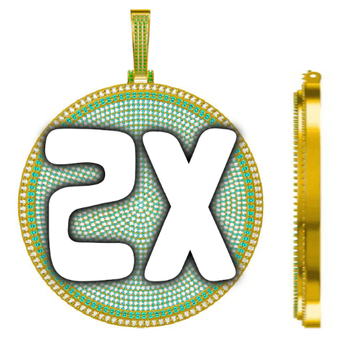 CUSTOM LETTER NECKLACE 3D BIG DISC