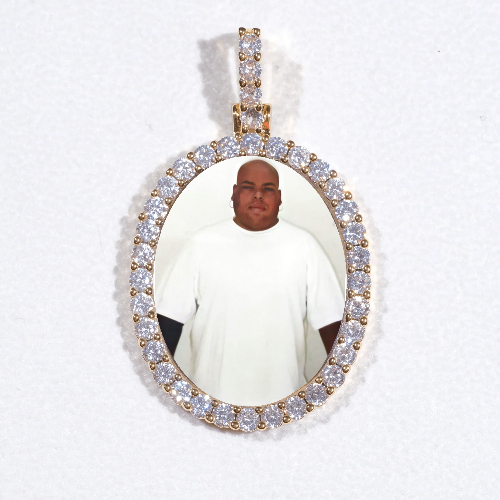 3D Oval Custom Picture Pendant