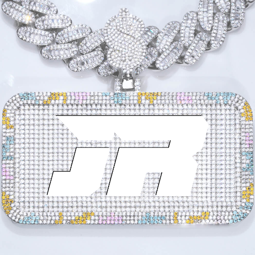 CUSTOM LETTER NECKLACE 3D COLORFUL SQUARE