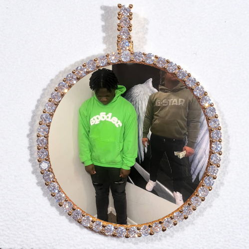 LARGE 3D CIRCLE CUSTOM PICTURE PENDANT
