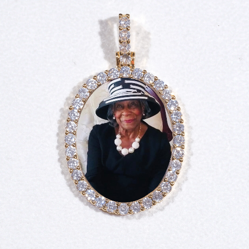 3D Oval Custom Picture Pendant