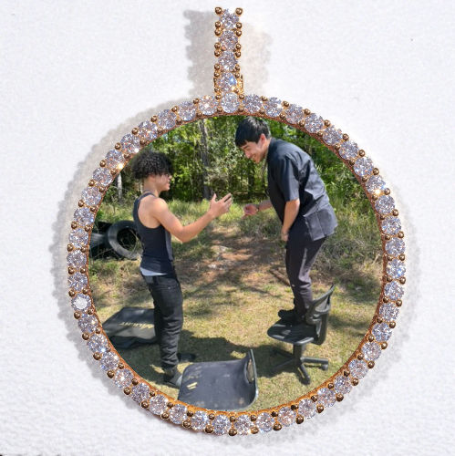 LARGE 3D CIRCLE CUSTOM PICTURE PENDANT