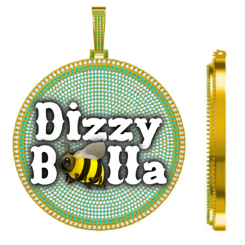 CUSTOM LETTER NECKLACE 3D BIG DISC
