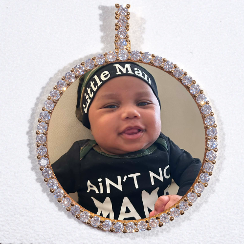 LARGE 3D CIRCLE CUSTOM PICTURE PENDANT