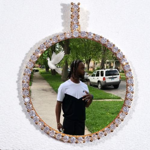 LARGE 3D CIRCLE CUSTOM PICTURE PENDANT