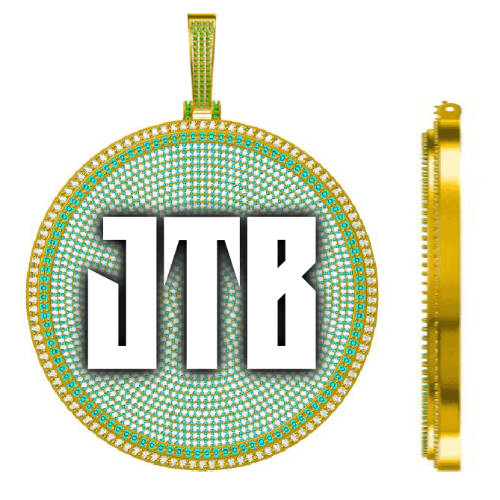 CUSTOM LETTER NECKLACE 3D BIG DISC