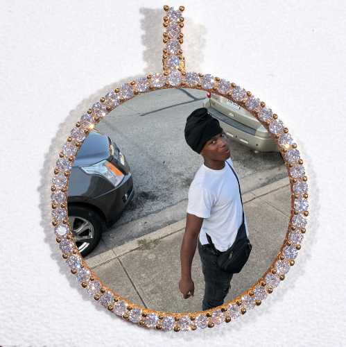 LARGE 3D CIRCLE CUSTOM PICTURE PENDANT