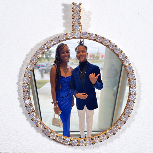 LARGE 3D CIRCLE CUSTOM PICTURE PENDANT