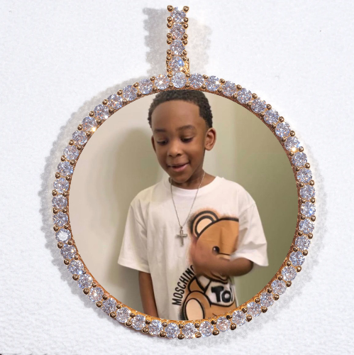 LARGE 3D CIRCLE CUSTOM PICTURE PENDANT