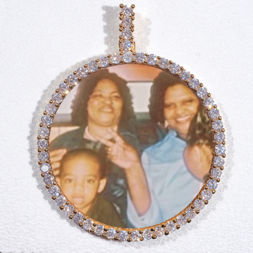 LARGE 3D CIRCLE CUSTOM PICTURE PENDANT