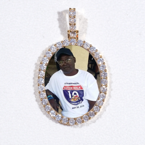 3D Oval Custom Picture Pendant