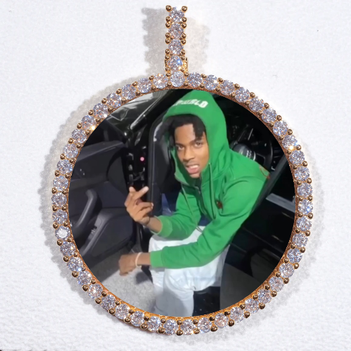 LARGE 3D CIRCLE CUSTOM PICTURE PENDANT