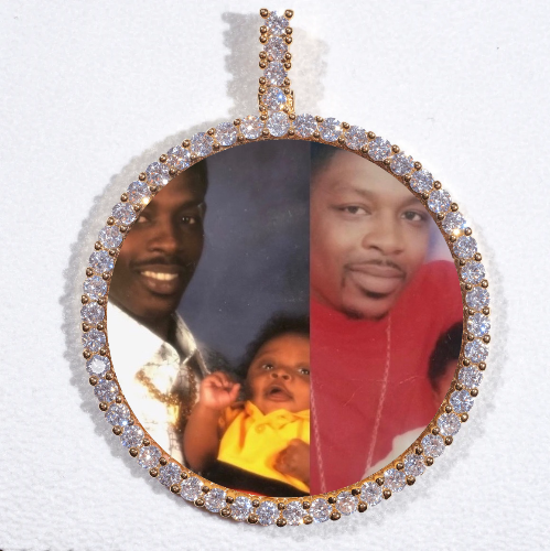 LARGE 3D CIRCLE CUSTOM PICTURE PENDANT