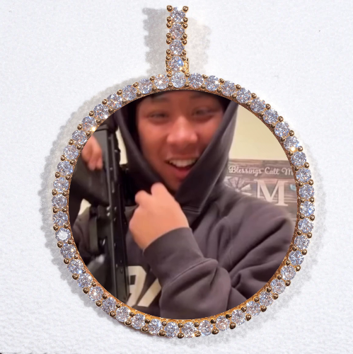 LARGE 3D CIRCLE CUSTOM PICTURE PENDANT