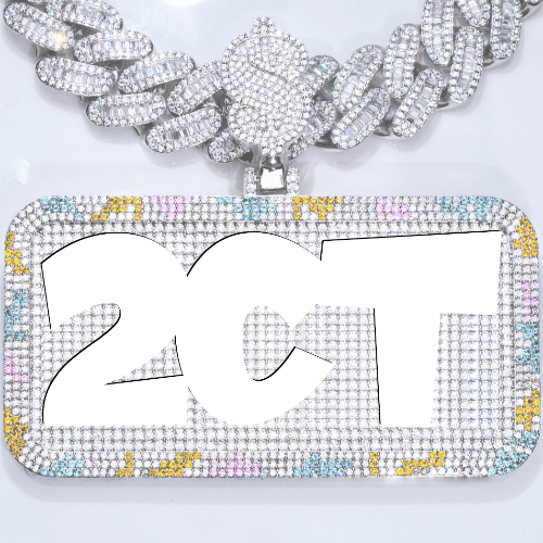 CUSTOM LETTER NECKLACE 3D COLORFUL SQUARE