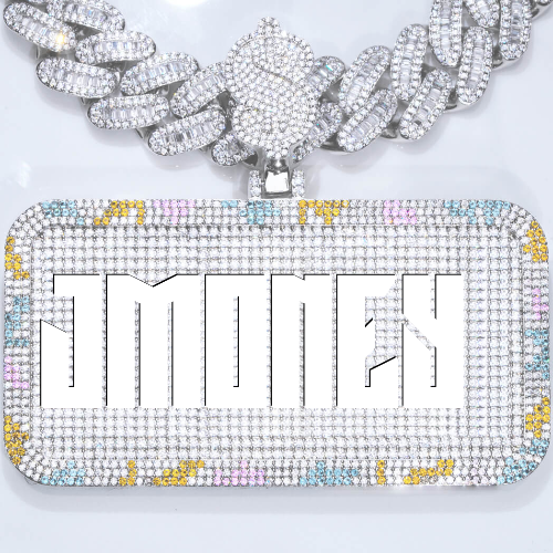CUSTOM LETTER NECKLACE 3D COLORFUL SQUARE