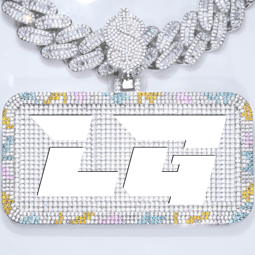 CUSTOM LETTER NECKLACE 3D COLORFUL SQUARE