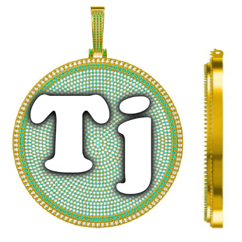 CUSTOM LETTER NECKLACE 3D BIG DISC