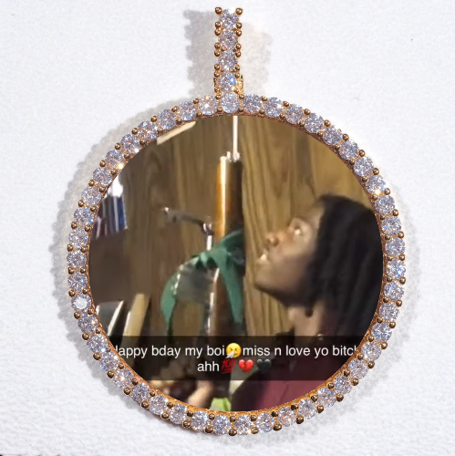 LARGE 3D CIRCLE CUSTOM PICTURE PENDANT