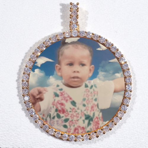 LARGE 3D CIRCLE CUSTOM PICTURE PENDANT