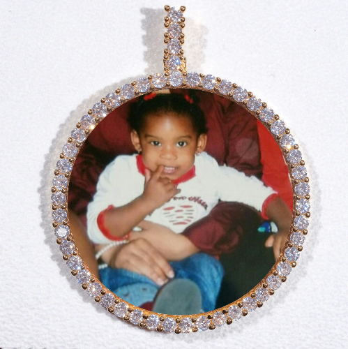 LARGE 3D CIRCLE CUSTOM PICTURE PENDANT