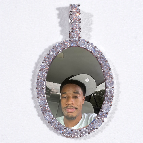 Large 3D Oval Custom Picture Pendant