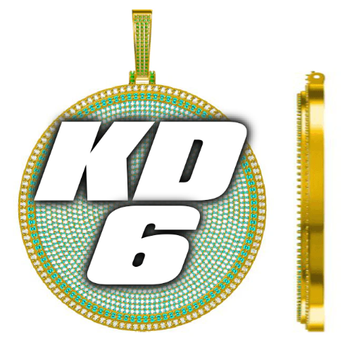CUSTOM LETTER NECKLACE 3D BIG DISC
