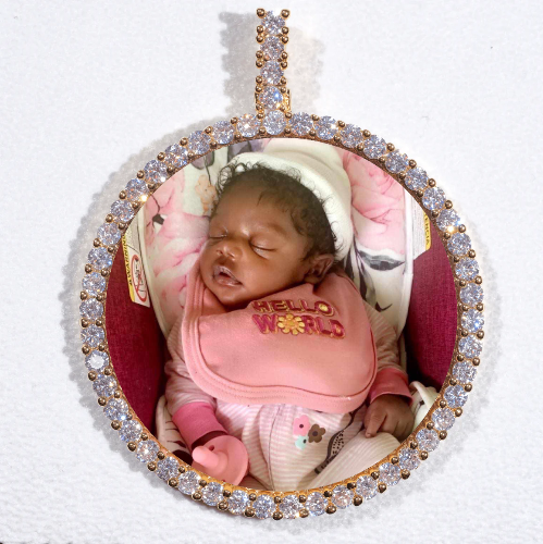 LARGE 3D CIRCLE CUSTOM PICTURE PENDANT