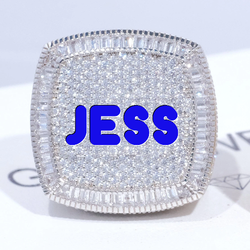 CUSTOM LETTER 3D ICED RING