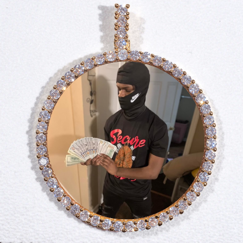 LARGE 3D CIRCLE CUSTOM PICTURE PENDANT