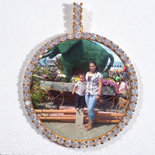 LARGE 3D CIRCLE CUSTOM PICTURE PENDANT