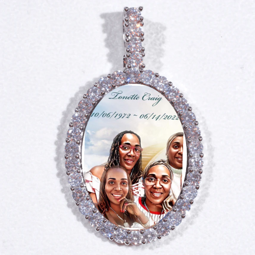 Large 3D Oval Custom Picture Pendant