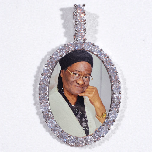 Large 3D Oval Custom Picture Pendant