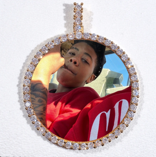 LARGE 3D CIRCLE CUSTOM PICTURE PENDANT
