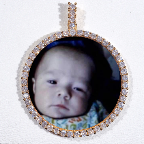 LARGE 3D CIRCLE CUSTOM PICTURE PENDANT