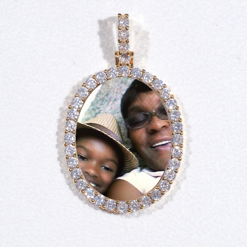 3D Oval Custom Picture Pendant